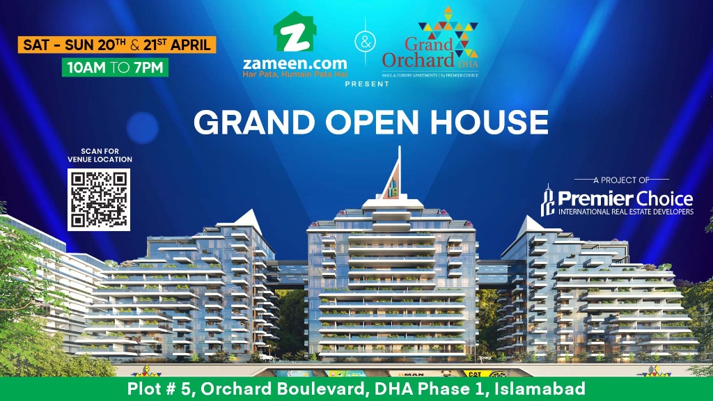 Grand Open House DHA Phase 1 campaign creative for Zameen.com